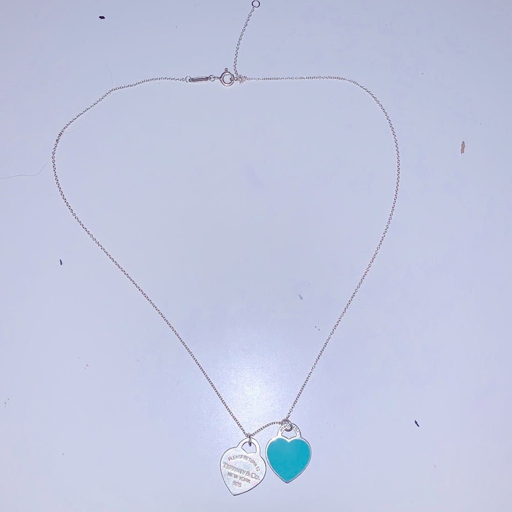 Tiffany Blue® Double Heart Tag Pendant authentic